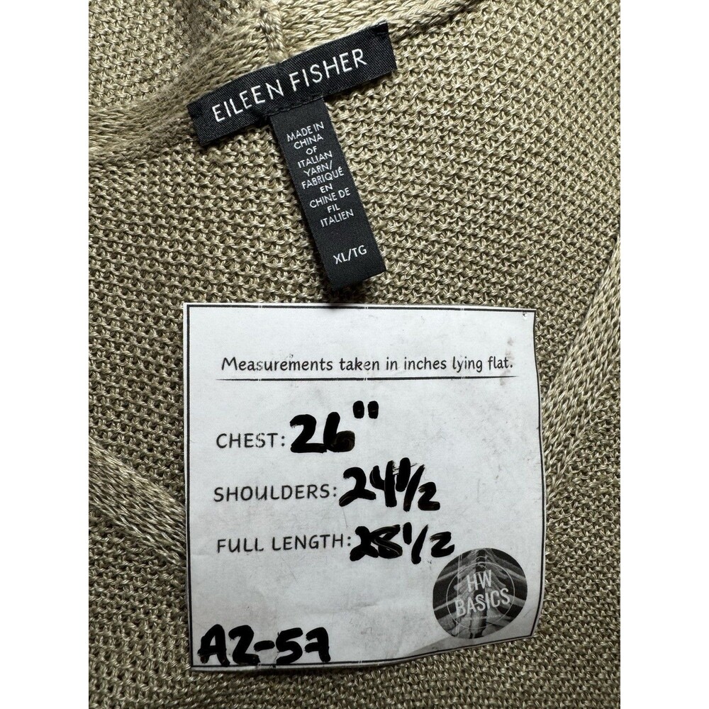 EILLEN FISHER 100% Organic Linen DELAVE V-NECK TOP SIZE XL - Picture 9 of 9